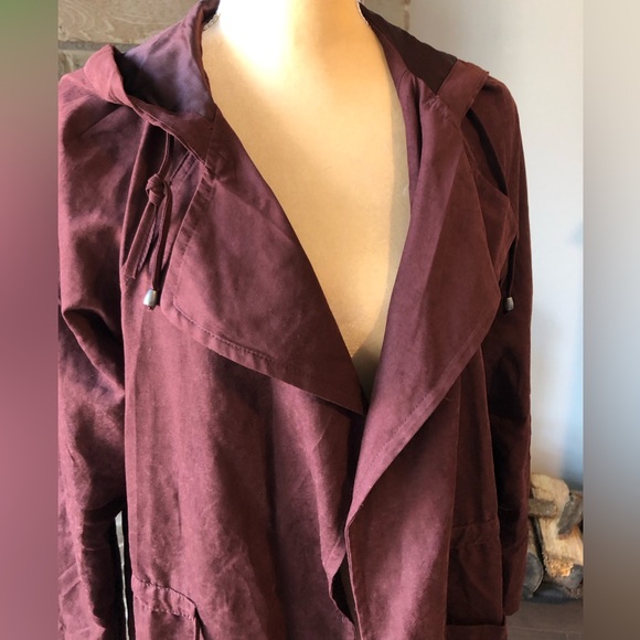 Beceel Size Medium Women's Wine Lightweight Jacket Pockets Utility - Picture 3 of 8